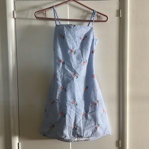 Very cute seersucker Sun dress by Lulus. Size xs